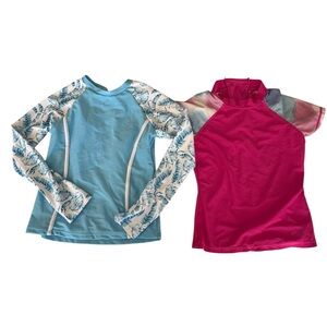 Bundle: 2 Girls’ Rash Guard‎ Swim Tops – Size 7/8